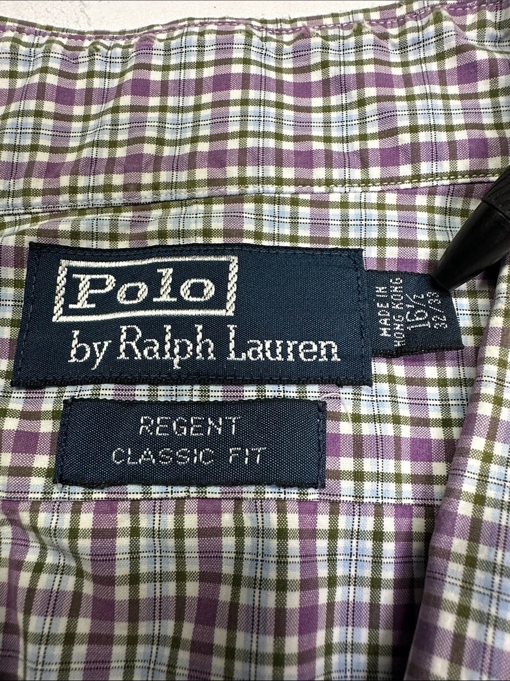 Polo by Ralph Lauren Regent Classic Fit Shirt, Purple Green White Plaid Cotton